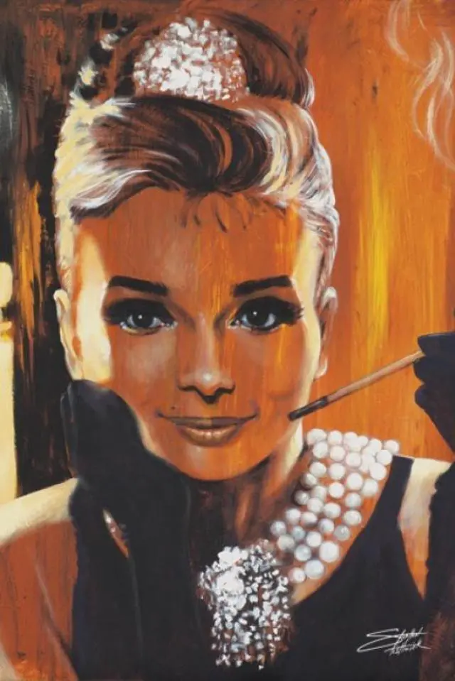Main image of Audrey Hepburn - Breakfast at Tiffany's - Stephen Fishwick Poster Print (22 x 34)