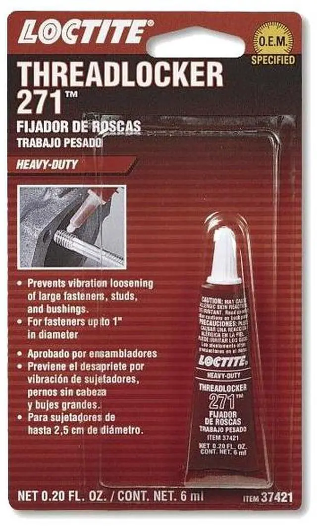 Alt view image 5 of 6 - LOCTITE 37421 271 Red Heavy Duty Threadlocker - 6 ml Tube