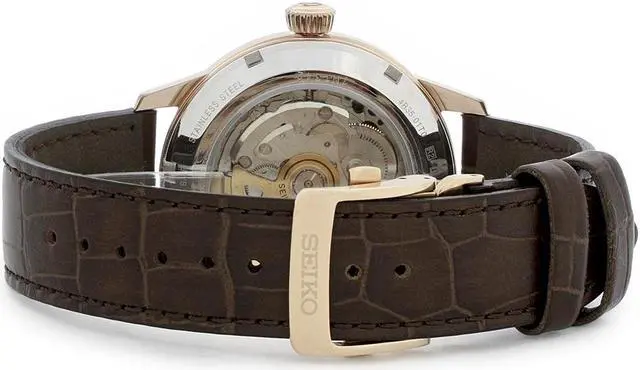 Alt view image 2 of 9 - Seiko Presage Mens Rose Gold Plated Stainless Steel Automatic Watch SRPB46