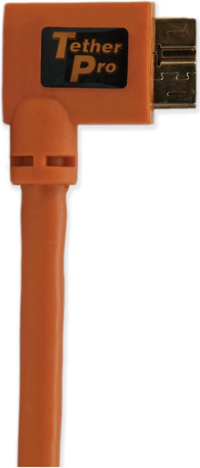 Alt view image 2 of 8 - Tether Tools TetherPro 15' / 4.57 m Right Angle Cable, Hi-Visibility Orange