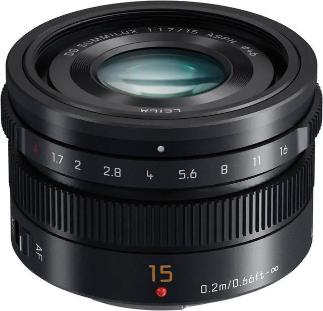 Main image of Panasonic LUMIX G Leica DG Summilux 15mm f/1.7 Lens (Black)