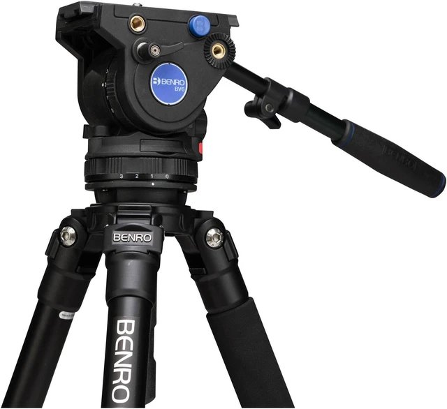 Alt view image 7 of 7 - Benro A373F Aluminum Video Tripod and BV6 Head Kit, 13.2lbs Capacity #A373FBV6H