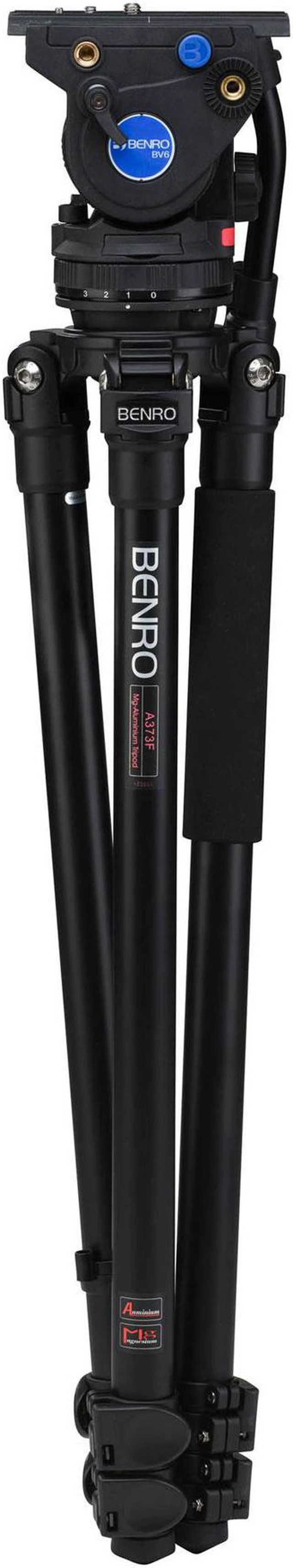 Alt view image 6 of 7 - Benro A373F Aluminum Video Tripod and BV6 Head Kit, 13.2lbs Capacity #A373FBV6H