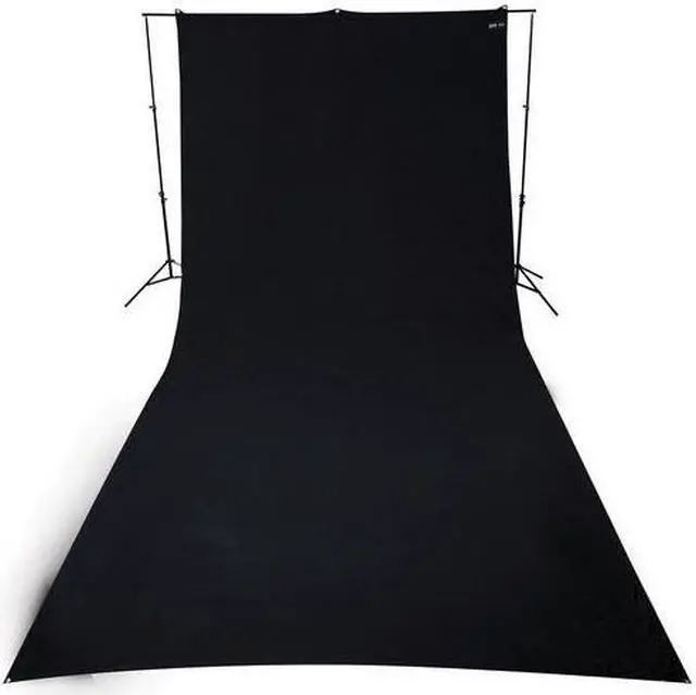 Main image of Westcott 9 x 20 ft Wrinkle-Resistant Cotton Backdrop (Rich Black)