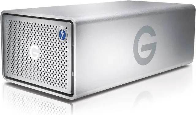 Alt view image 9 of 10 - G-Technology G-RAID 8TB USB 3.0 / 2 x Thunderbolt 2 Desktop External Hard Drive 0G04085 Silver