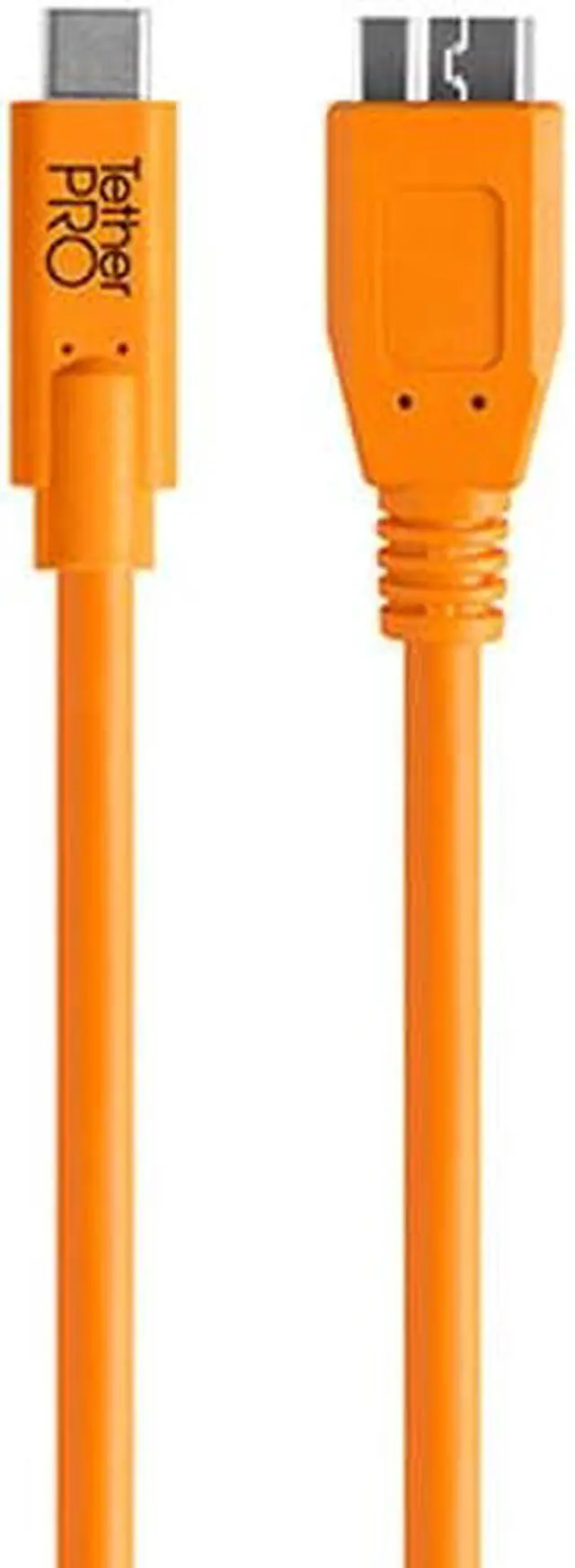 Alt view image 4 of 5 - Tether Tools TetherPro USB-C to 3.0 Micro-B Cable, 15', Orange #CUC3315-ORG