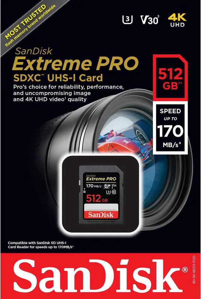 Alt view image 7 of 13 - SanDisk 512GB Extreme PRO UHS-I SDXC Memory Card