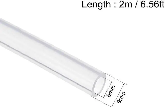 Alt view image 3 of 3 - Silicone Tubing 6mm ID X 9mm OD 6.56ft 2m Flexible Silicon Rubber Tube Air Hose Pipe for Pump Transfer Clear