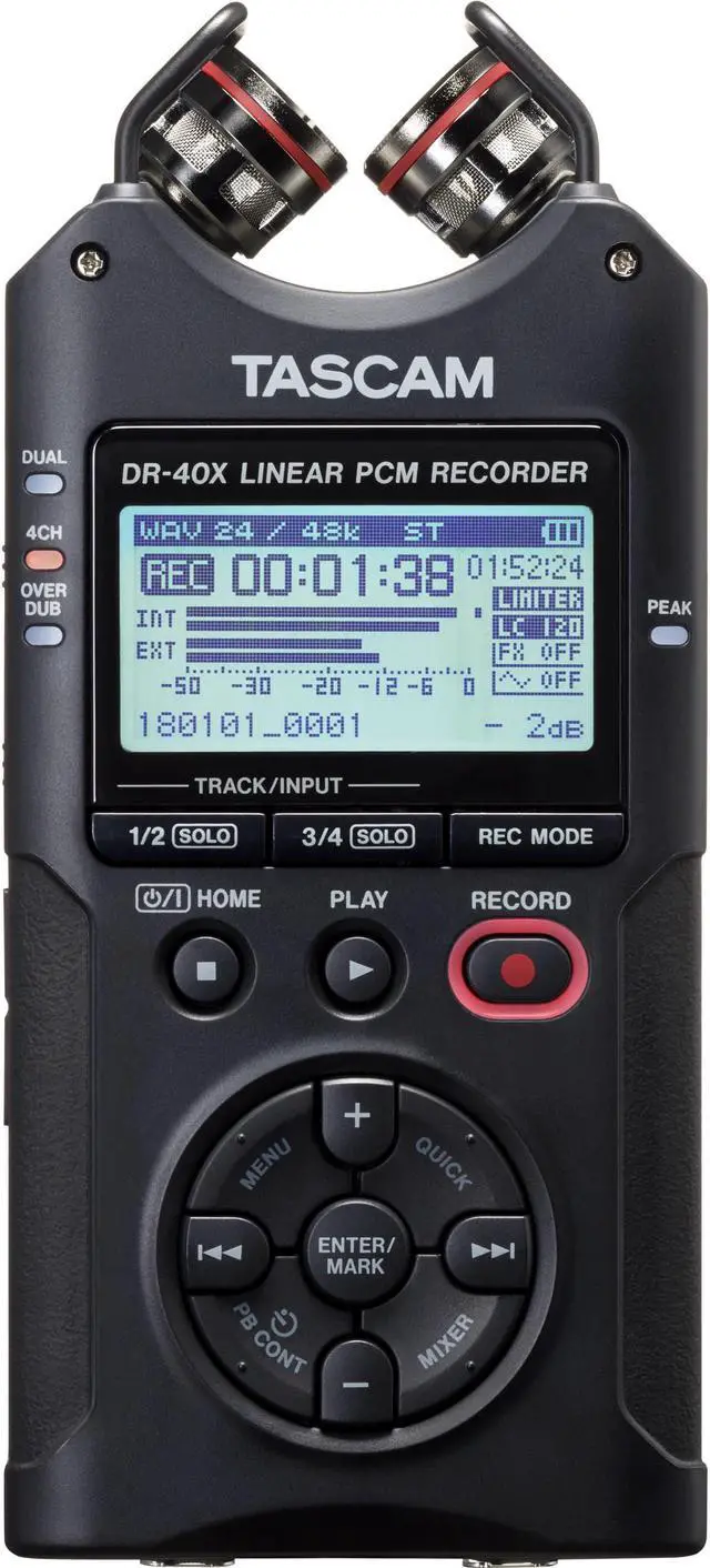 Alt view image 6 of 20 - Tascam DR-40X Handheld Portable Recorder
