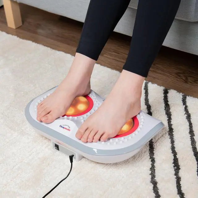 Alt view image 3 of 7 - Carepeutic Shiatsu Foot Massager with 3D Elastic Rotating Hula-Disc and 14 Rollers with Heated Therapy