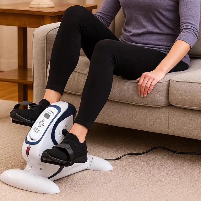 Alt view image 2 of 6 - BetaFlex Motorized Mini Cycle Exercise Bike with Auto or Manual Program and HD LCD Monitor