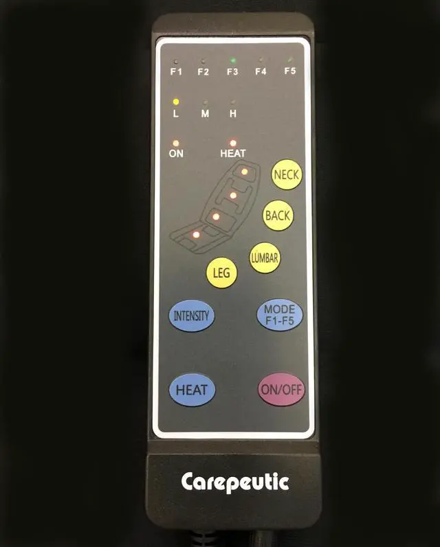 Alt view image 6 of 6 - Carepeutic Targeted Zone Deluxe Vibration Massage Mat with Heat