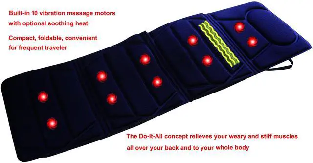 Alt view image 4 of 6 - Carepeutic Targeted Zone Deluxe Vibration Massage Mat with Heat