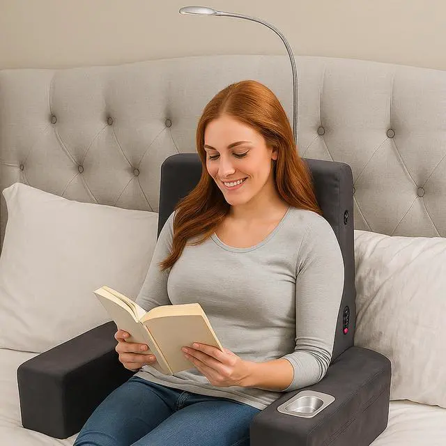 Alt view image 5 of 7 - Carepeutic Backrest Bed Lounger with Heated Comfort Massage