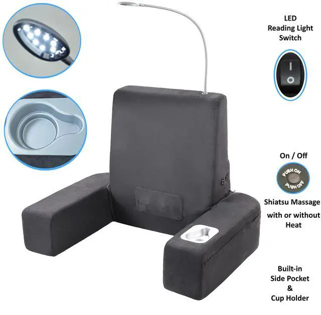 Alt view image 6 of 6 - Carepeutic Backrest Bed Lounger with Shiatsu Back Massage