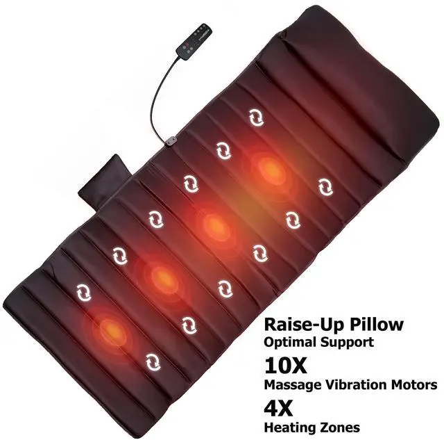Alt view image 4 of 6 - Carepeutic Targeted Zone Deluxe Full Body Vibration Massage Mat with Heat