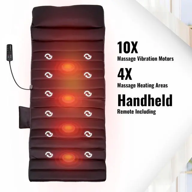 Alt view image 3 of 6 - Carepeutic Targeted Zone Deluxe Full Body Vibration Massage Mat with Heat