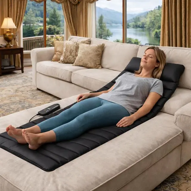 Alt view image 4 of 7 - Carepeutic Targeted Zone Deluxe Full Body Vibration Massage Mat with Heat