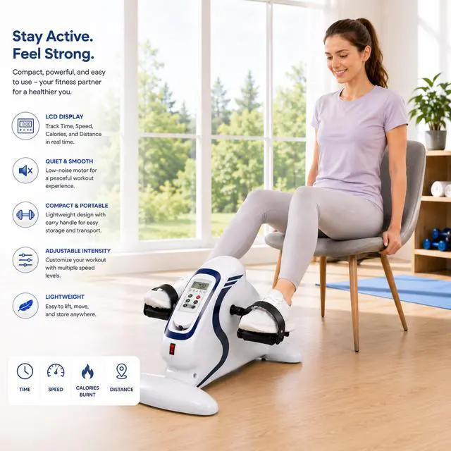 Alt view image 6 of 7 - BetaFlex Motorized Smart Pedal Exerciser with Personalized Training Programs and Real Time Performance Tracking