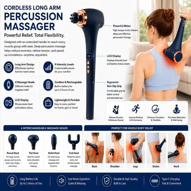 Alt view image 4 of 7 - Carepeutic Lazy Touch Deep Tissue Percussion Massager