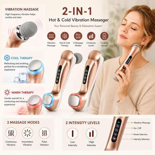 Alt view image 4 of 7 - Carepeutic Cordless Heat or Cold Therapeutic and Relaxing Massager