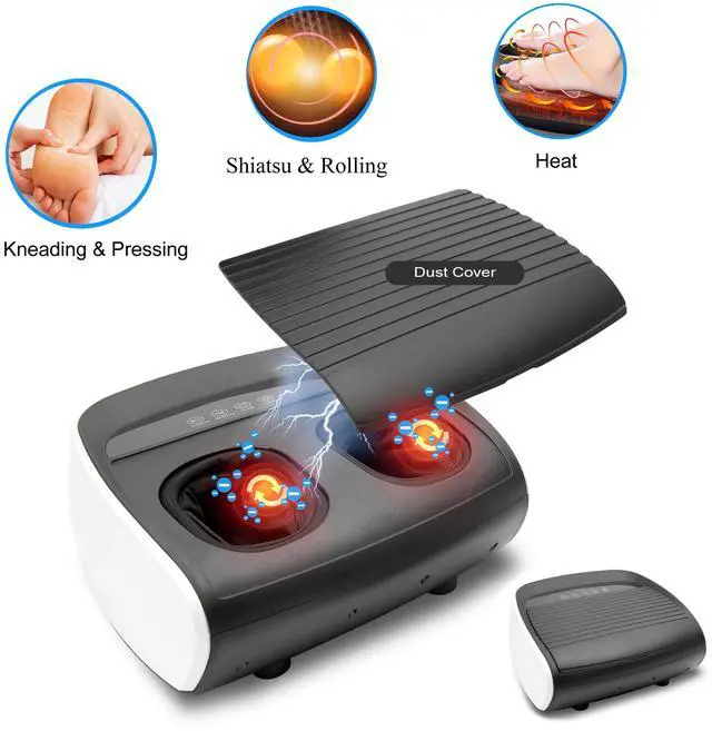 Alt view image 3 of 7 - Carepeutic Ionic Air Compression Shiatsu Foot Massager with UV Light and Heat Therapy