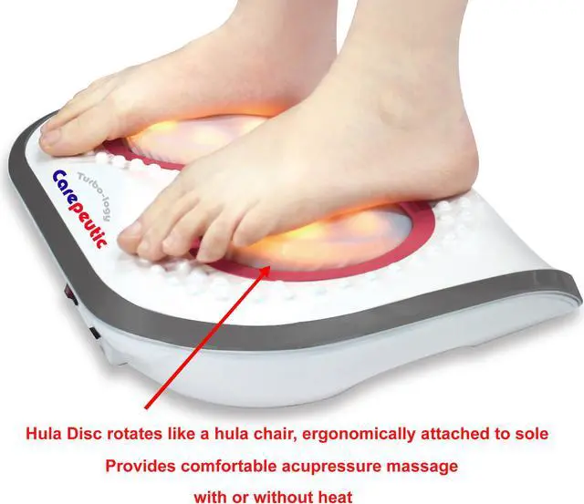 Alt view image 7 of 7 - Carepeutic Shiatsu Foot Massager with 3D Elastic Rotating Hula-Disc and 14 Rollers with Heated Therapy