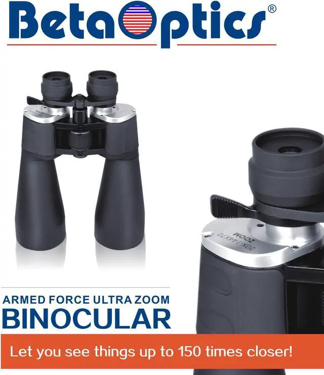Alt view image 3 of 3 - BetaOptics Military Zoom Binocular 20-140x70mm with Carrying Bag Used by Hunters
