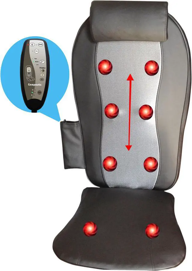 Alt view image 5 of 6 - Carepeutic KH261A Deluxe Shiatsu and Swing Back Massager with Heated Therapy and Vibration Massage Cushion