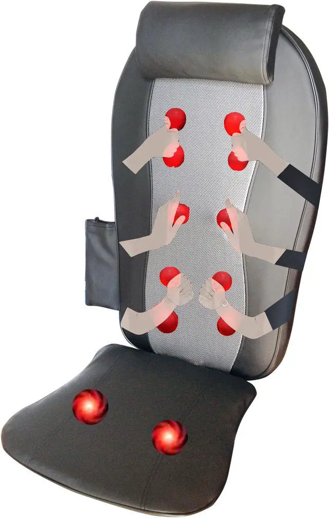 Alt view image 2 of 6 - Carepeutic KH261A Deluxe Shiatsu and Swing Back Massager with Heated Therapy and Vibration Massage Cushion
