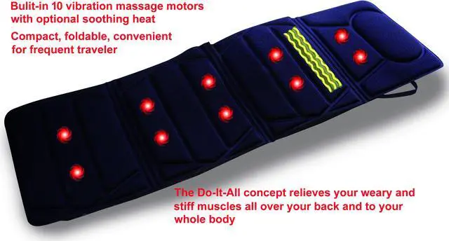 Alt view image 5 of 9 - Carepeutic Targeted Zone Deluxe Vibration Massage Mat with Heat Therapy