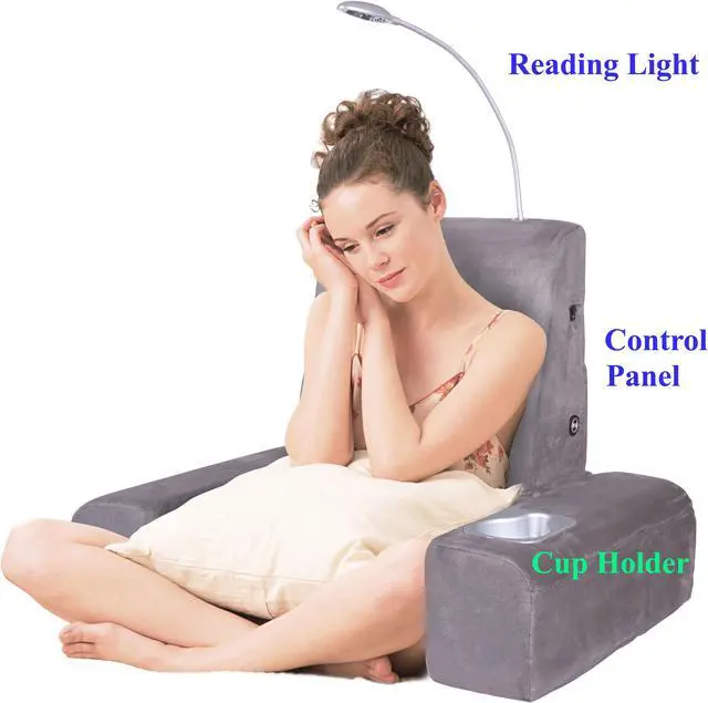 Alt view image 10 of 10 - Carepeutic Back Rest Bed Lounger with Heated Shiatsu Massage