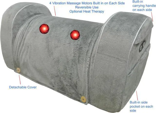 Alt view image 5 of 7 - Carepeutic Leg Rest Wedge with Heated Comfort Massage