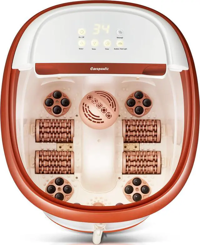 Alt view image 2 of 7 - Carepeutic Touch Screen Oxy-Energized Water-Jet Foot and Leg Spa Massager (Brown)