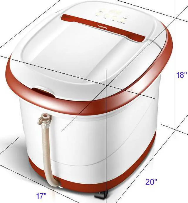 Alt view image 7 of 7 - Carepeutic Touch Screen Oxy-Energized Water-Jet Foot and Leg Spa Massager (Brown)