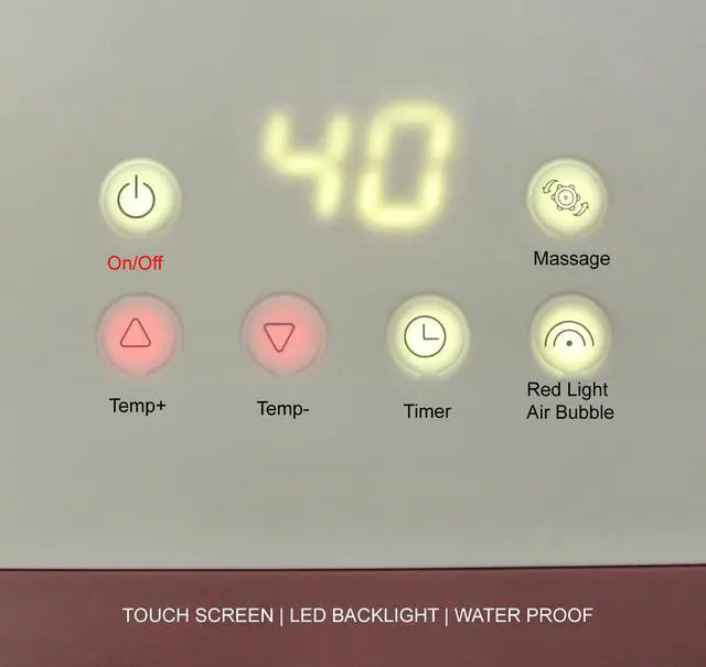 Alt view image 6 of 7 - Carepeutic Touch Screen Oxy-Energized Water-Jet Foot and Leg Spa Massager (Brown)