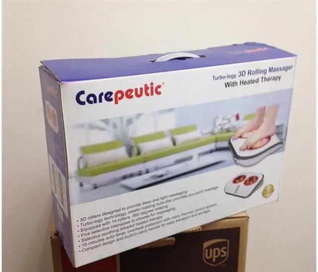 Alt view image 6 of 7 - Carepeutic Shiatsu Foot Massager with 3D Elastic Rotating Hula-Disc and 14 Rollers with Heated Therapy