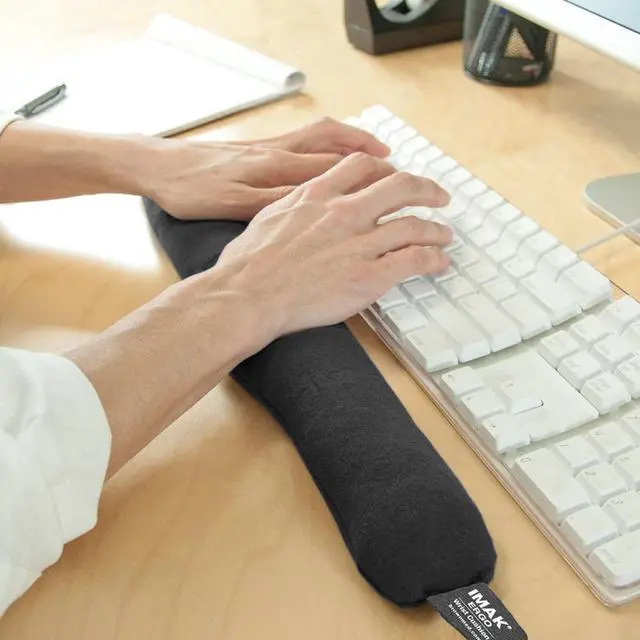 Alt view image 6 of 9 - Imak Nonskid Keyboard Wrist Cushion 15.75 x 10 Black A10173