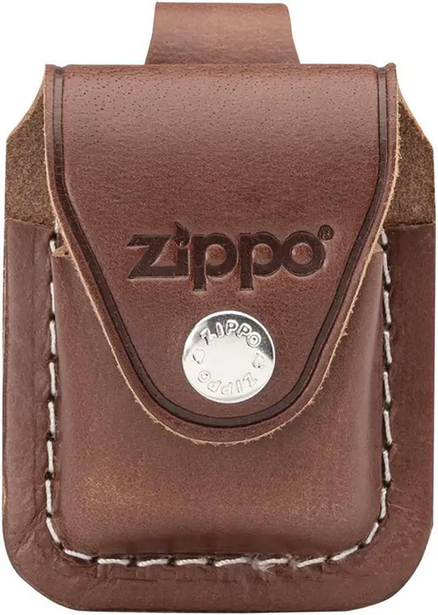 Alt view image 9 of 14 - Zippo ZO17040 Lighter Lighter Pouch Brown Leather Attaches To Belt W/ Loop These