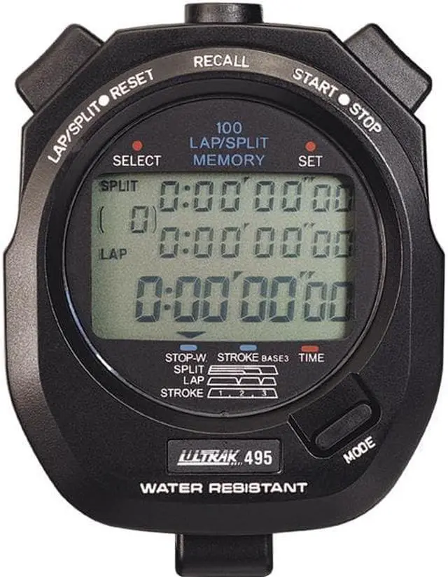 Main image of Ultrak 495 - 100 Dual Split Memory Stopwatch - Black
