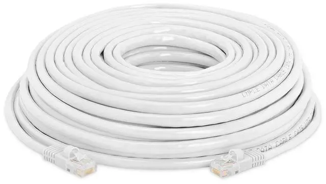Alt view image 2 of 2 - Cmple - RJ45 CAT5 CAT5E ETHERNET LAN NETWORK CABLE -50 FT White