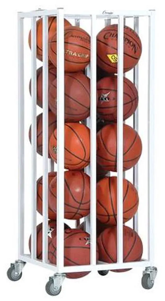 Alt view image 2 of 5 - Champion Sports 20BC Deluxe Vertical Ball Cage - Fits Approximately 20 Balls - Metal - White