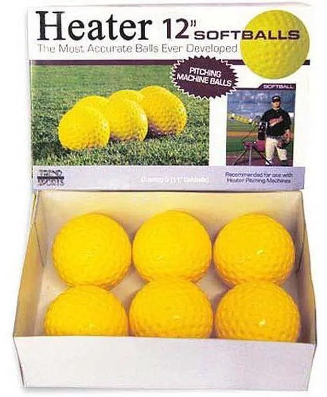 Alt view image 3 of 4 - 12 Inch Pitching Machine Softballs One Dozen 12" Softballs From Heater Sports