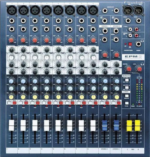 Alt view image 8 of 14 - Soundcraft EPM8 8 Mono + 2 Stereo Channel Recording & Live Sound Audio Console