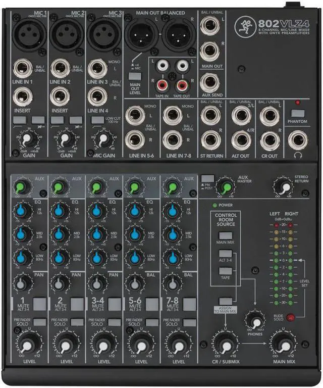 Alt view image 8 of 20 - Mackie 802-VLZ4 8 Channel Mixer