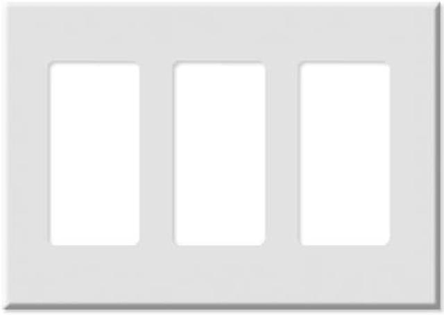 Alt view image 2 of 4 - Leviton 80311-SW Screwless Decora Wallplate, 3-Gang, Polycarbonate, White