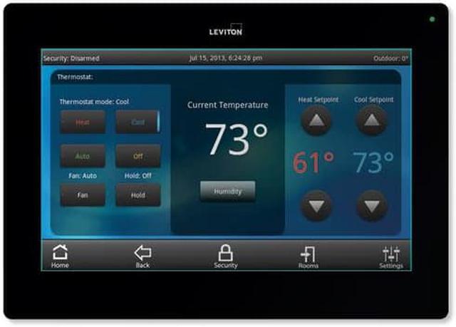 Main image of Leviton OmniTouch 7 Security & Automation Color Touchscreen, Black (99A00-2)