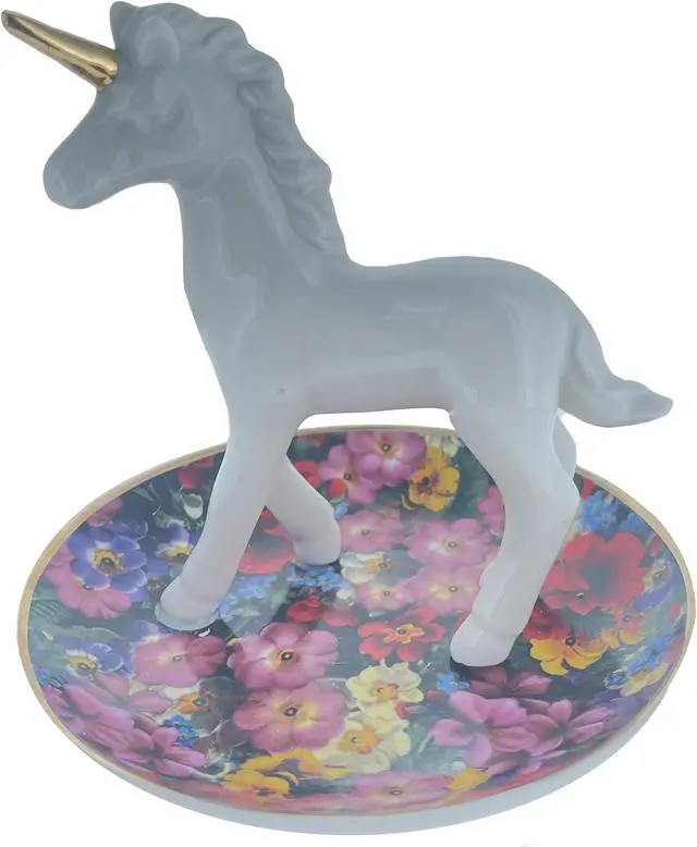 Alt view image 2 of 2 - Unicorn Garden Trinket Plate