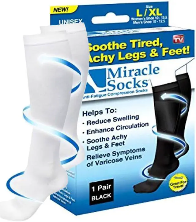 Alt view image 3 of 7 - Miracle Anti-Fatigue Compression Socks - White, Small/Medium