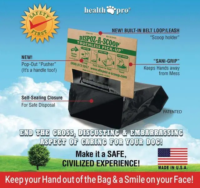 Alt view image 3 of 5 - Dispoz-A-Scoop No Touch Mess Odor Sanitary Dog Poop Scoopers 24 Pack